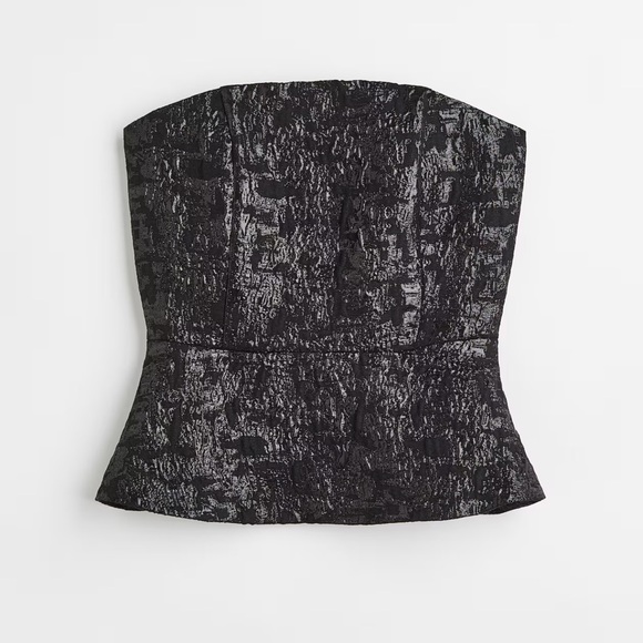 H&M Bandeau-style Peplum Top: Size M - Picture 1 of 3